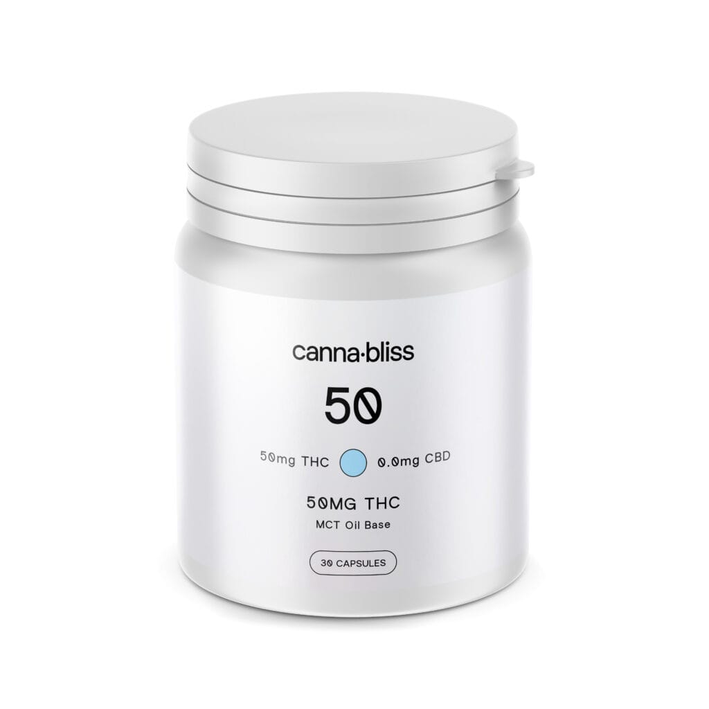 Canna Bliss THC Capsules – 50mg (30 pack)