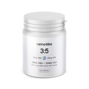 Canna Bliss 3:5 Capsules – 15mg CBG/25mg CBD(30 Pack)