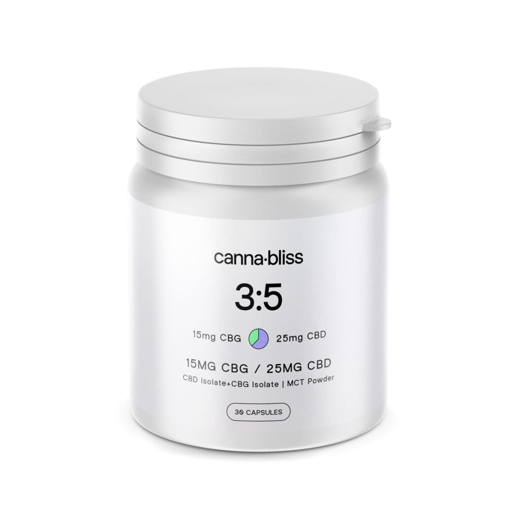 Canna Bliss 3:5 Capsules – 15mg CBG/25mg CBD(30 Pack)