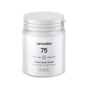 Canna Bliss Live Hash Rosin Capsules – 75mg THC (30 Pack)